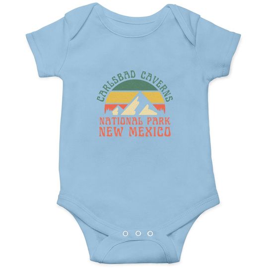 Carlsbad Caverns National Park New Mexico Mountains Retro Baby Bodysuit