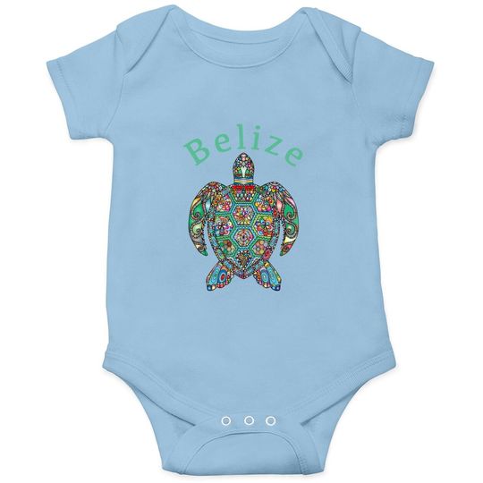 Belize Tribal Turtle Baby Bodysuit