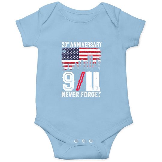 Never Forget 9/11 20th Anniversary Patriot Day 2021 Baby Bodysuit