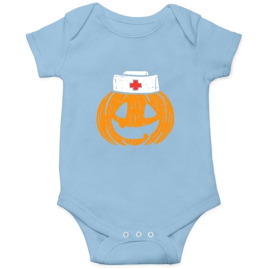 Pumpkin Nurse Scary Halloween Costume Baby Bodysuit