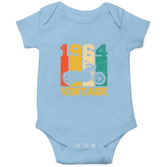 57 Years Old Gifts Vintage 1964 Motorcycle Baby Bodysuit