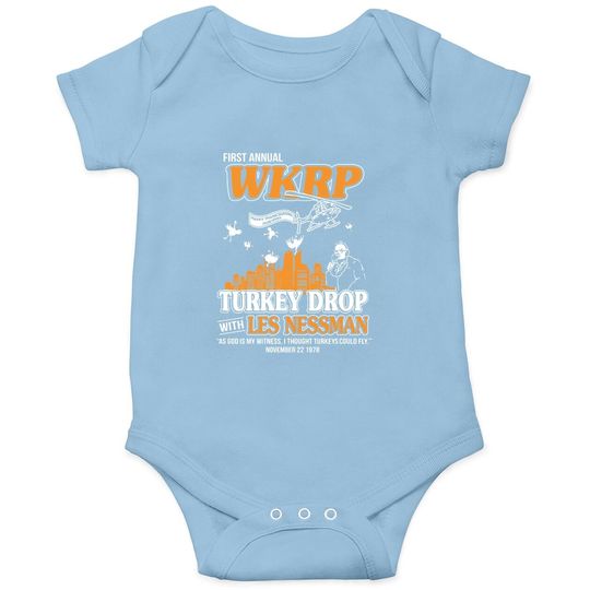 First Annual Wkrp Turkey Drop Les Nessman Baby Bodysuit