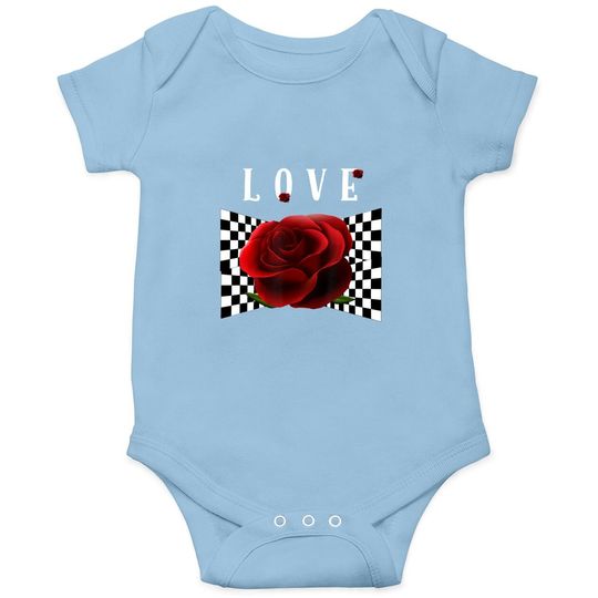 Love Checkerboard Rose Baby Bodysuit