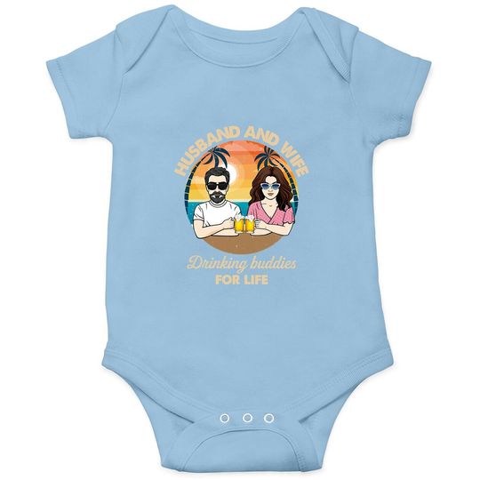 Husband And Wife Drinking Buddies For Life Baby Bodysuit