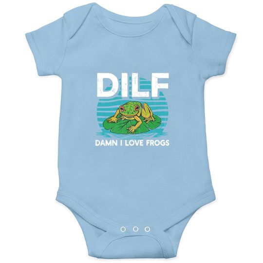 Dilf-damn I Love Frogs, Frog-amphibian Lovers Baby Bodysuit