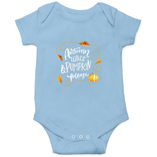 Autumn Leaves & Pumpkin Please Baby Bodysuit