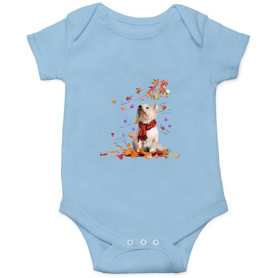 Westie Autumn Leaf Classic Baby Bodysuit