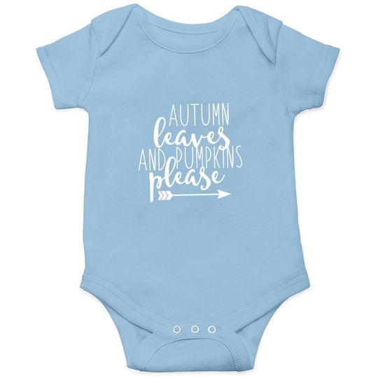 Autumn Leaves And Pumpkins Please Baby Bodysuit