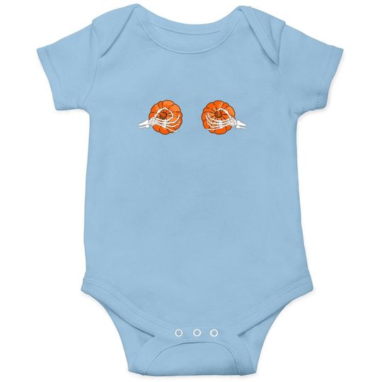 Halloween Pumpkin Bikini Skeleton Pumpkin Boobs Baby Bodysuit