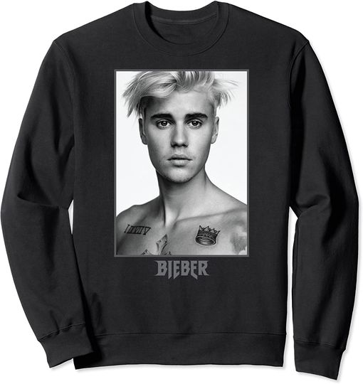 Justin Bieber Black/White Photo Sweatshirt