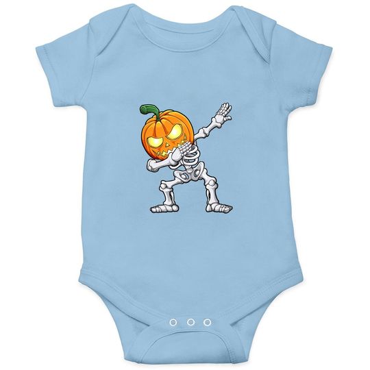 Halloween Boys Dabbing Skeleton Scary Pumpkin Jack O Lantern Baby Bodysuit