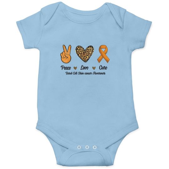 Peace Love Cure Basal Cell Skin Cancer Awareness Leopard Baby Bodysuit
