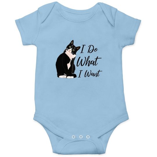 Do What I Want Tuxedo Cat Mom Cute Funny Graphic Baby Bodysuit