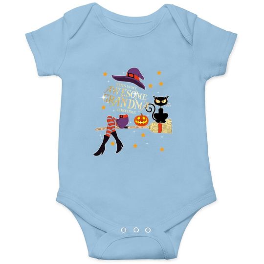 This Is My Awesome Grandma Costume Halloween Grandma Witch Baby Bodysuit