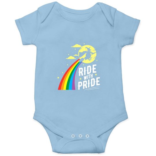 Ride With Pride Lgbt Gay Lesbian Witch Halloween Baby Bodysuit
