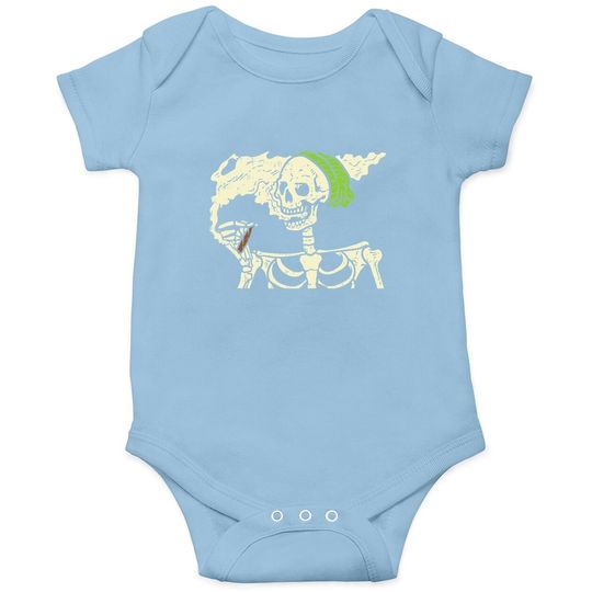 Weed Halloween Skeleton Baby Bodysuit