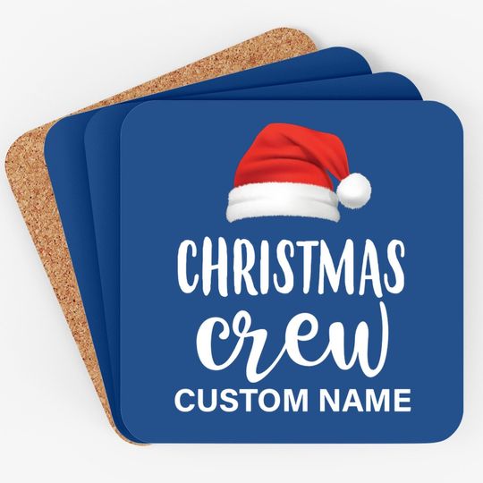 Christmas Crew Custom Name Coasters