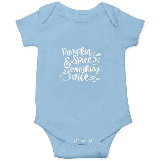 Pumpkin Spice And Everything Nice Fall Halloween Baby Bodysuit For Cute Graphic Letter Print Casual Short Sleeve Tee Tops