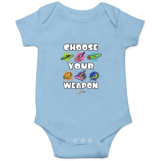 Splatoon Choose Your Weapon Collage Baby Bodysuit