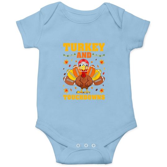 Thanksgiving Turkey And Touchdowns Baby Bodysuit