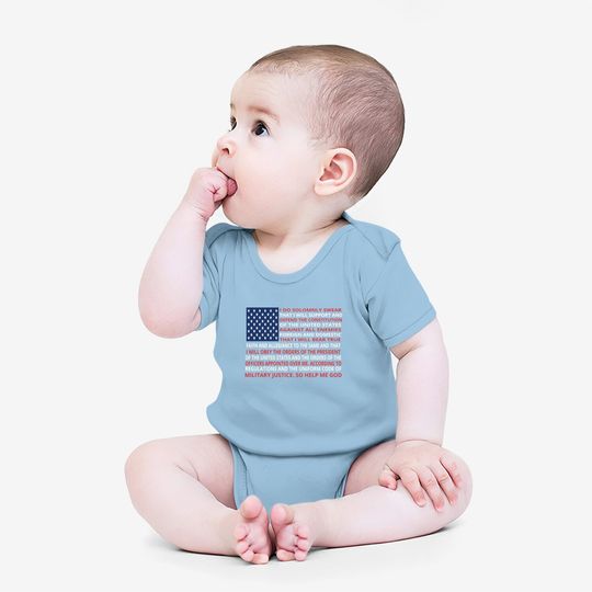 American Flag Military Oath Of Enlistment Print Dd214 Alumni Baby Bodysuit