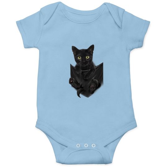 Black Cat Stern In Pocket Baby Bodysuit Cats Tee Baby Bodysuit Gifts