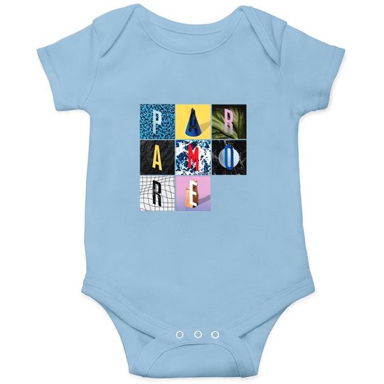 Paramore Band Texture Box Grid Baby Bodysuit