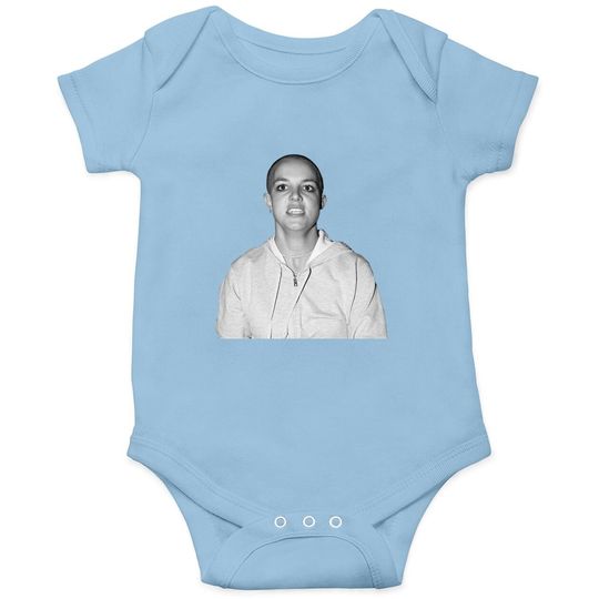 Bald Britney Spears Shaved Head Baby Bodysuit