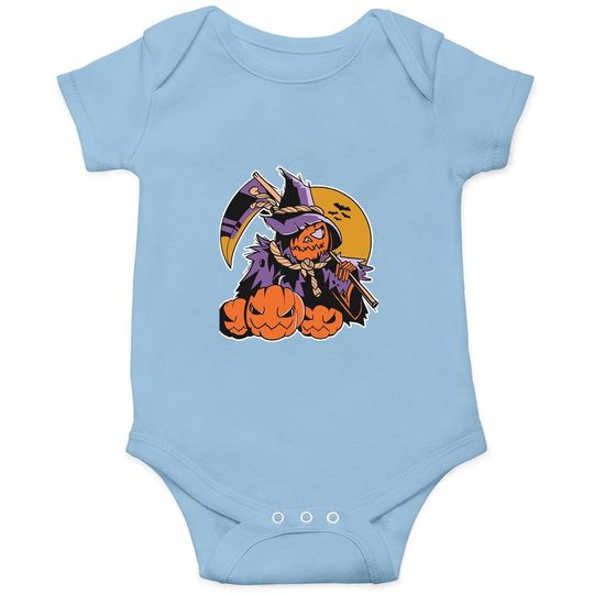 Spooky Pumpkin Head Scarecrow Classic Baby Bodysuit
