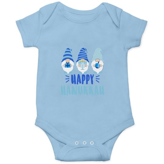 Tu Happy Hanukkah 2021 Gnome Menorah Dreidel Costume Baby Bodysuit