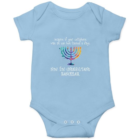 Hanukkah Chanukah - Cellphone Meme - Funny Jewish Gifts Baby Bodysuit