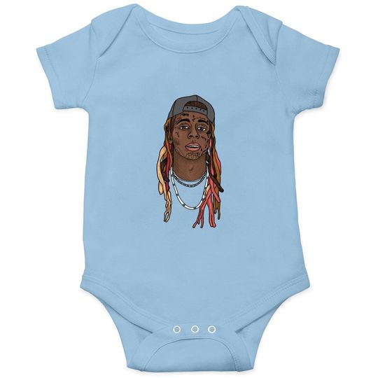 Lil Wayne Illustrated Face Baby Bodysuit