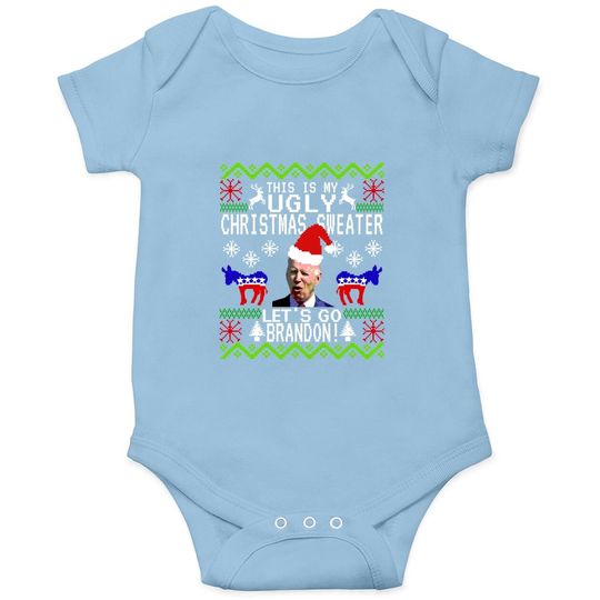 Let's Go Brandon Ugly Christmas Baby Bodysuit