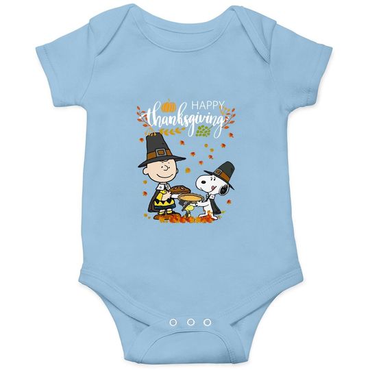 Charlie Brown Snoopy Happy Thanksgiving Baby Bodysuit