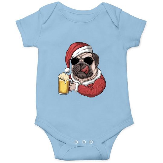 Discover Dog Beer Wearing A Santa Christmas Baby Bodysuit