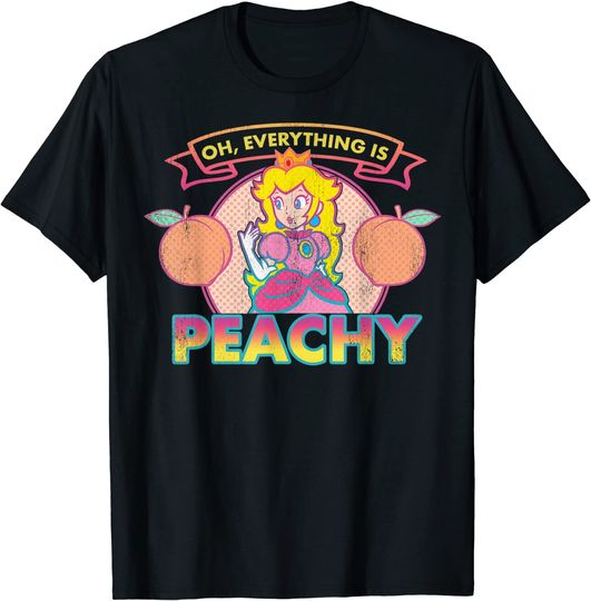 Peach Puns T-Shirt Super Mario Princess Peach Everything Peachy Graphic