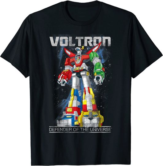 Voltron Retro Defender Space Distressed T-Shirt