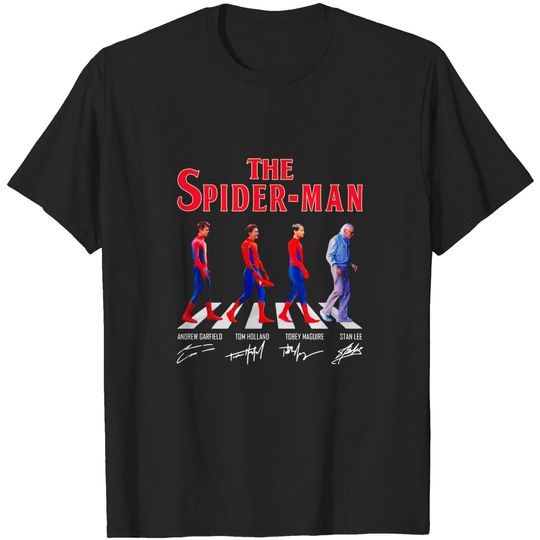 The Spider-Man Andrew Garfield Tom Holland Tobey Maguire Stan Lee abbey road T-Shirts