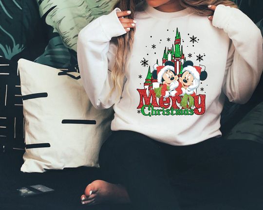 Disney Mickey Minnie Mouse Merry Christmas Sweatshirt