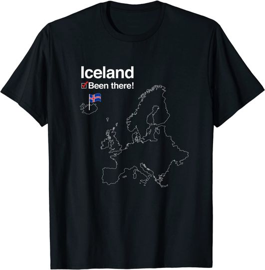 Discover Iceland Shirt with Flag - I've Been There Map