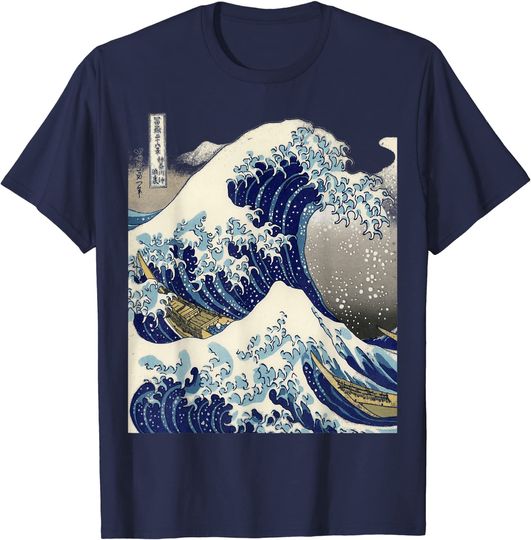 Waveboard T-shirt vintage Japanese tattoo art kanagawa the great wave