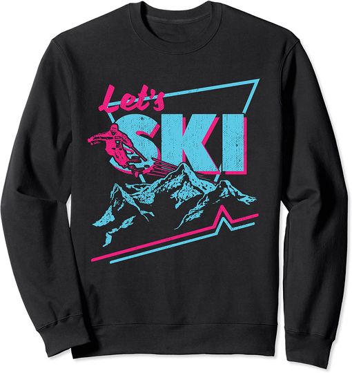 Vintage Ski Outfit 80s 90s - Retro Sports Crewneck Sweatshirt