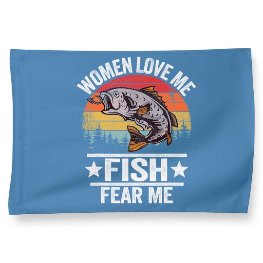 Love Me Fish Fear Me Fisher Vintage Funny Fishing House Flag
