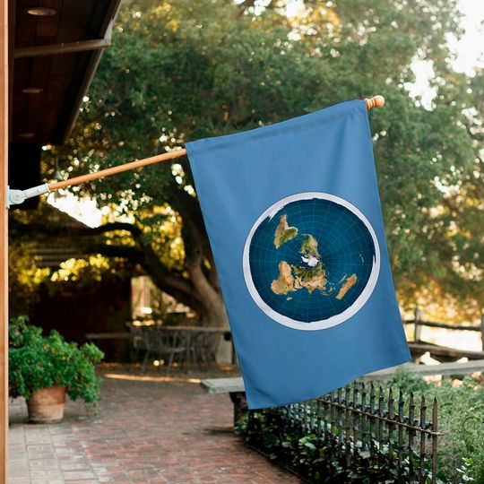 Map Of The Flat Earth House Flag
