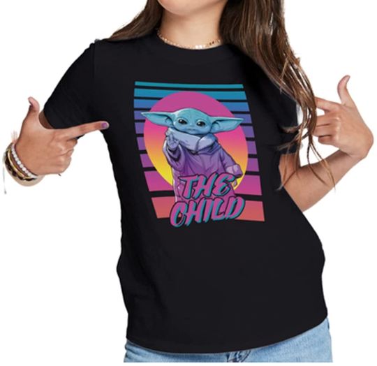 Baby Yoda Grogu The Child Retro T Shirt