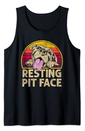 Pitbull Logo Tank Top Dog Pitbull Resting Pit Face Funny gift For Pitbull Lovers