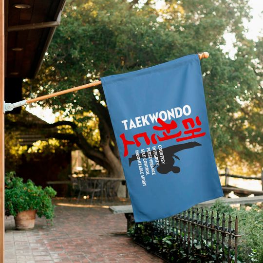 Taekwondo Tenets Martial Arts Graphic House Flag