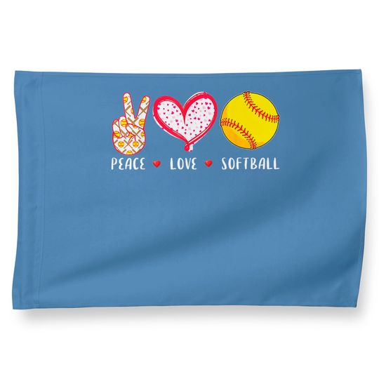 Peace Love Softball House Flag