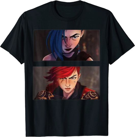 Arcane The Legends Of JInxx Vs Legends Of Vi Cool Anime Ar T-Shirt
