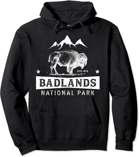 Badlands Hoodie National Park Buffalo Bison South Dakota